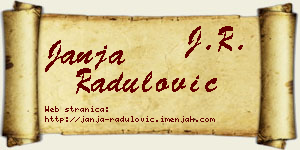 Janja Radulović vizit kartica